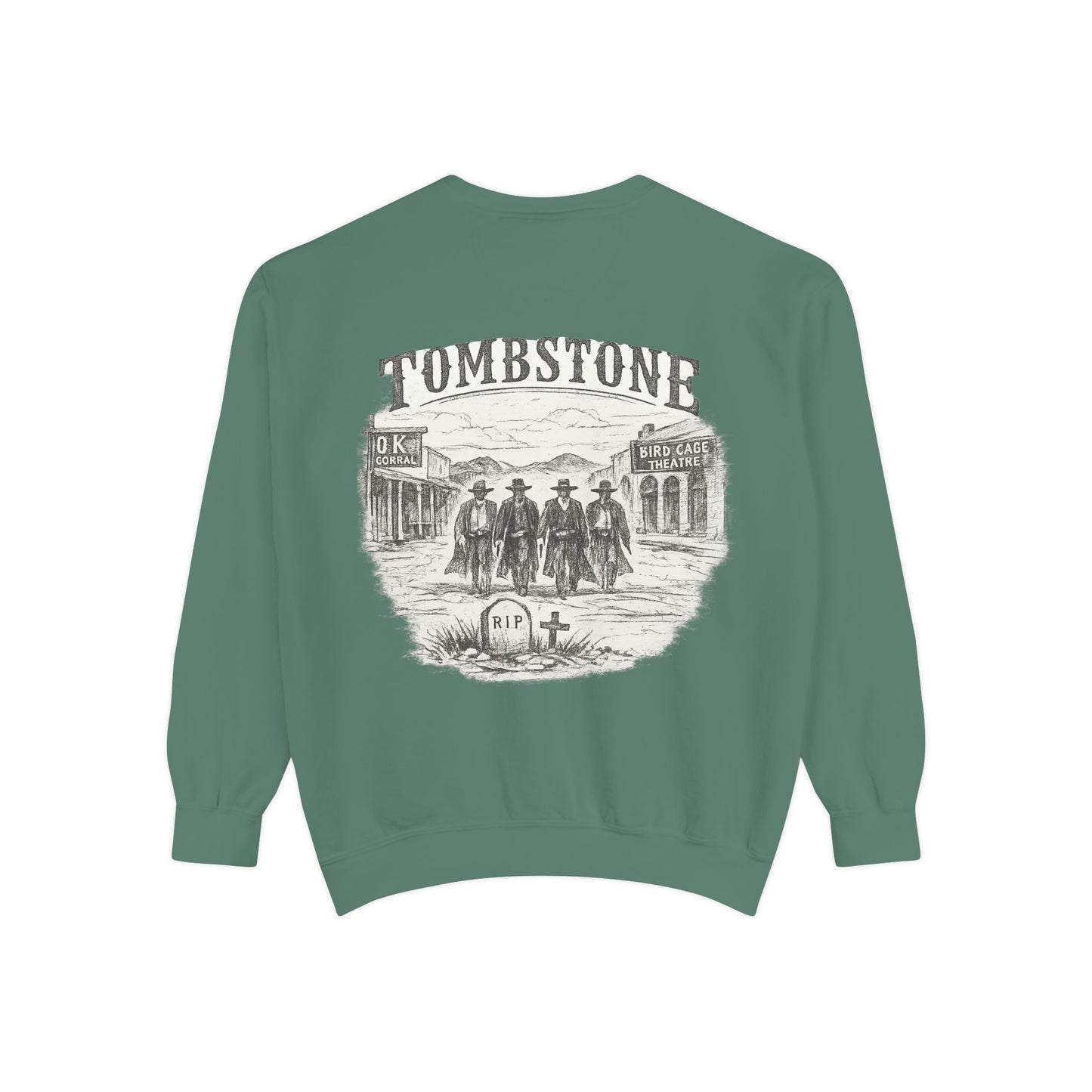 Tombstone Western Sweatshirt — Vintage Wild West Saloon Graphic
