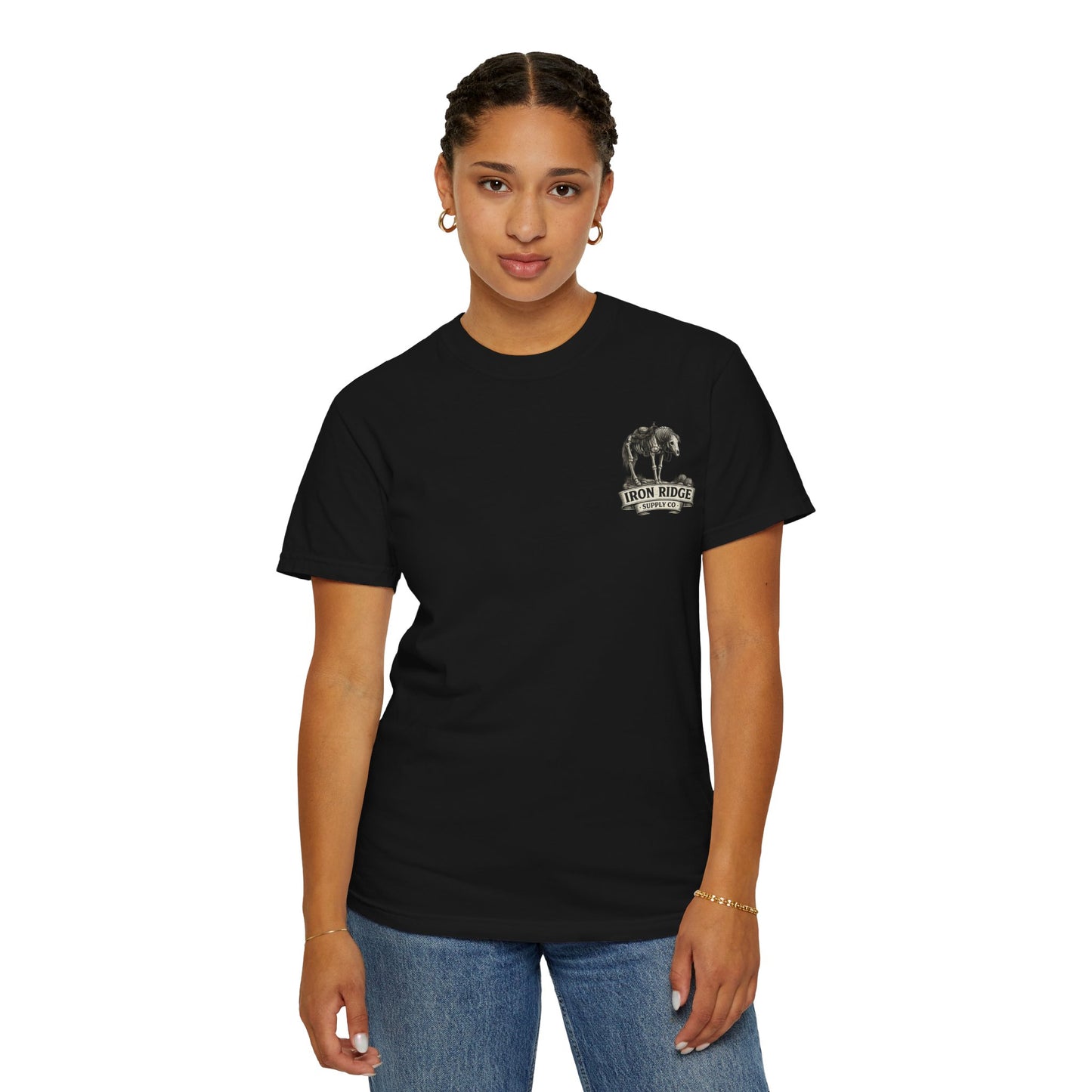 Skeleton Cowboy T‑Shirt — Vintage Western Desert Illustration