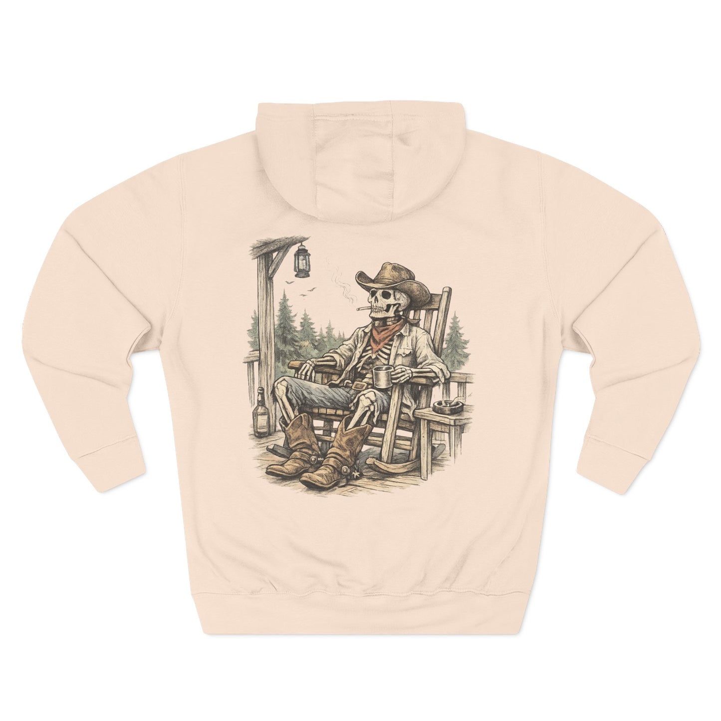Skeleton Cowboy Hoodie — Lazy Bones Graphic Hoodie