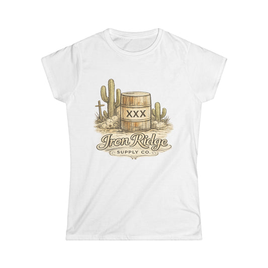 Western Barrel Tee — "Iron Ridge Supply Co." Desert Cactus Graphic