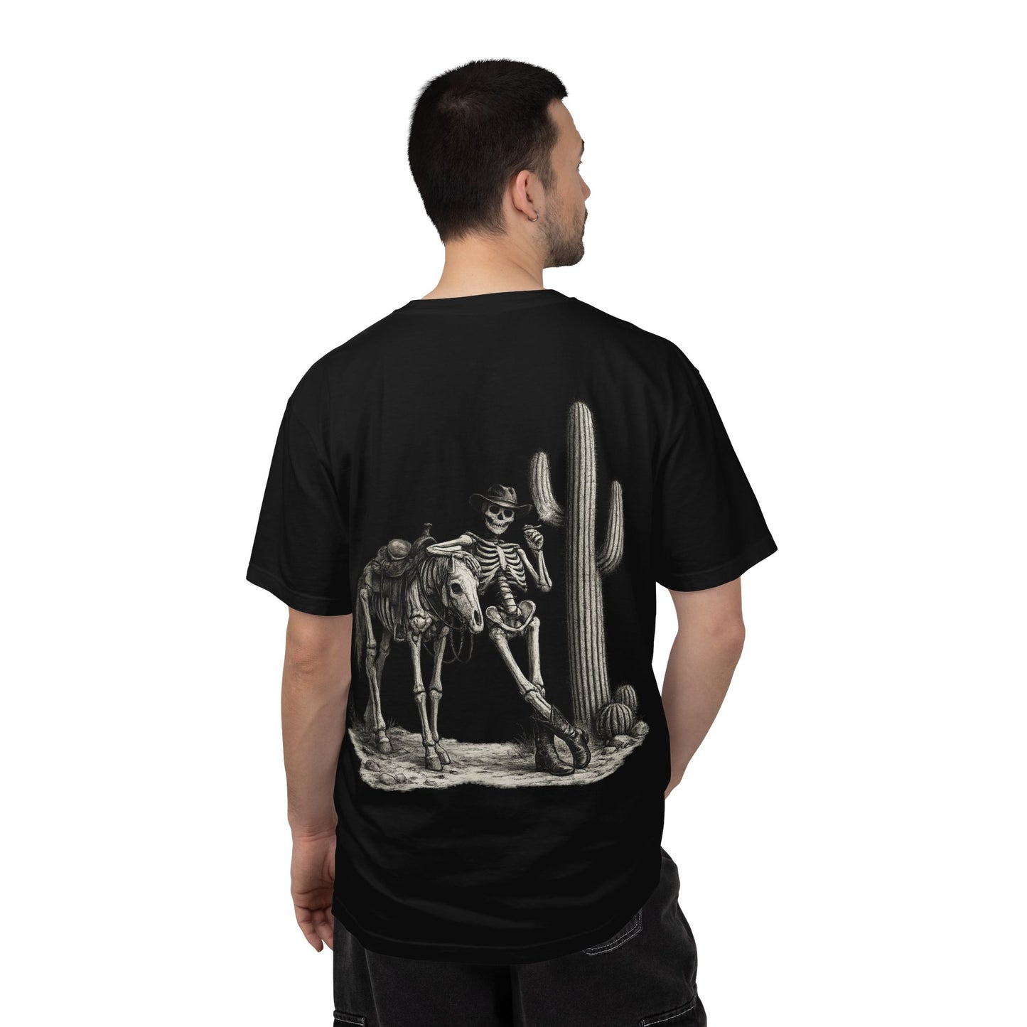 Skeleton Cowboy T‑Shirt — Vintage Western Desert Illustration