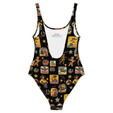 Yeehaw Vintage Cowgirl Collage One-Piece Swimsuit