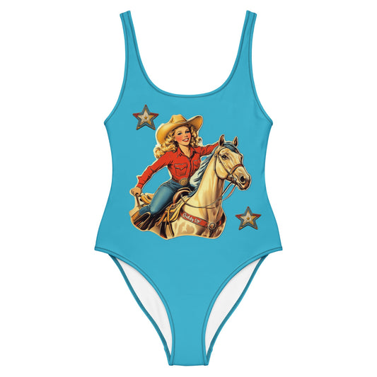 Yeehaw Vintage Cowgirl One-Piece Swimsuit