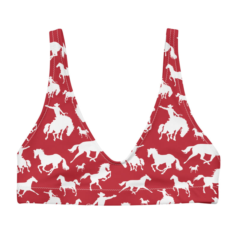 Yeehaw Red Rodeo Cowboy Bikini Top